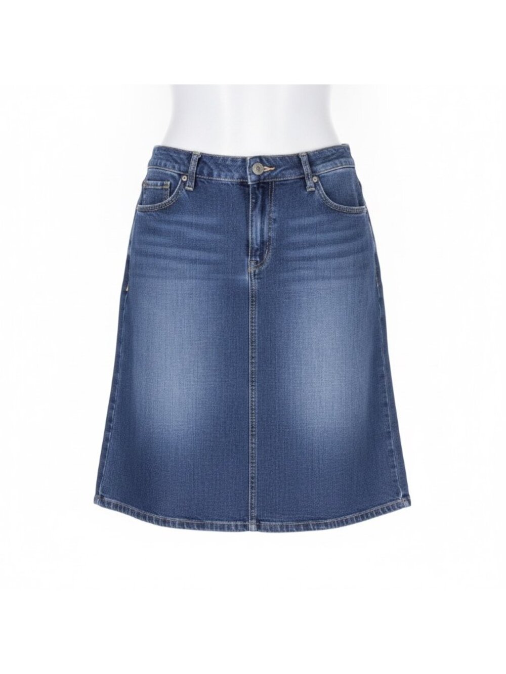 The Limited Womens Blue Denim A-Line Stretch Skirt With Modern Fit Size 2